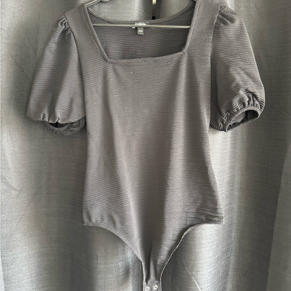 Black Puff Sleeve Bodysuit